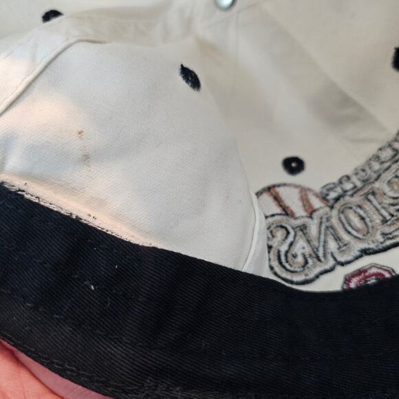 Vtg Oklahoma Sooners Big 12 Champions Strapback Hat Cap White Basketball 2002 - Picture 10 of 11